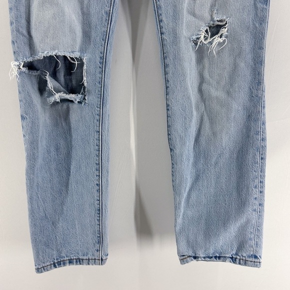 Levi’s 501 CT Custom Tapered Relaxed Mom Jeans Distressed Patches Size 24 - Picture 4 of 6